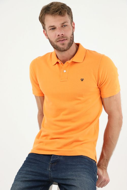 Polo naranja para hombre