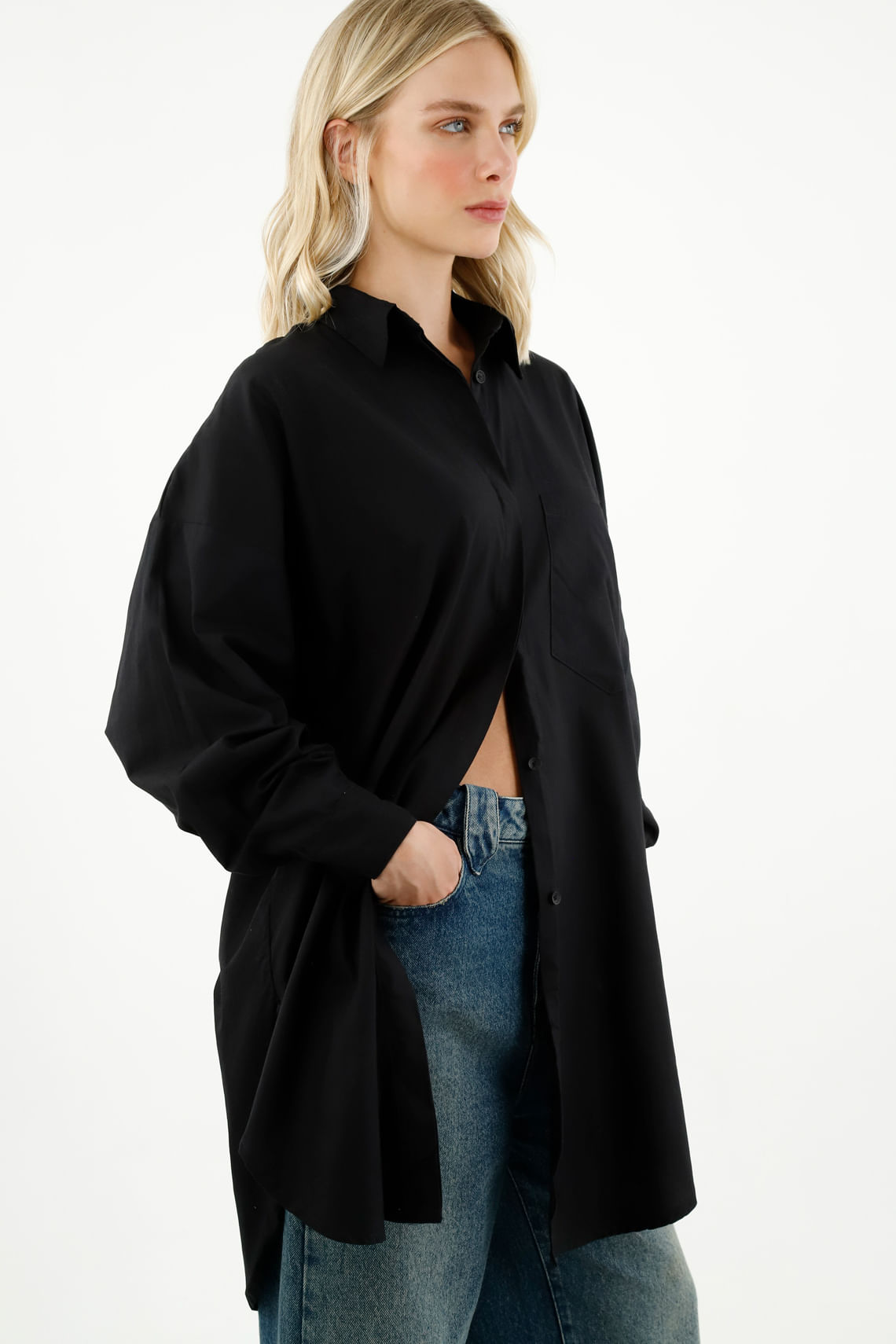 Camisa oversize negra mujer new arrivals