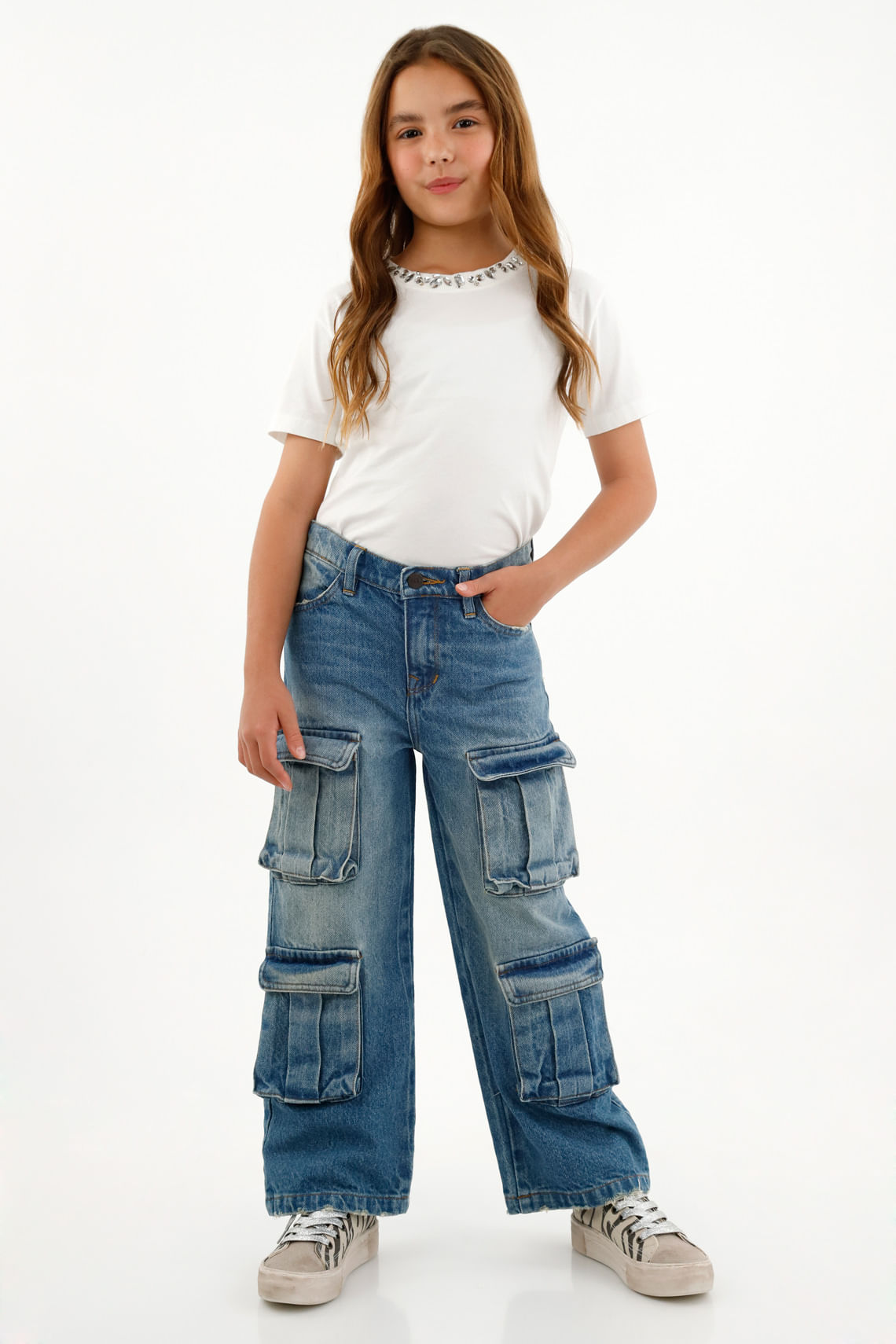 Pantalones anchos de moda para niñas hot sale