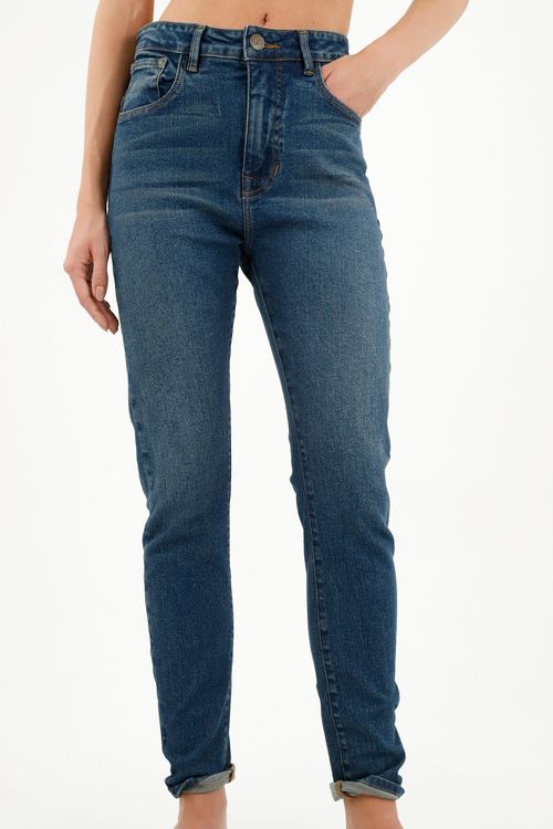 Jean tipo jegging azul  para mujer