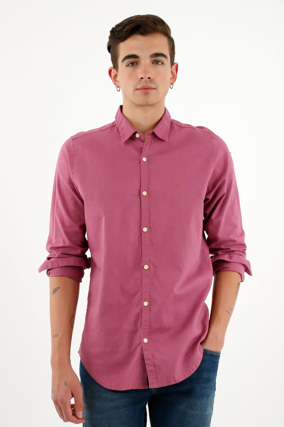 Camisas moradas online hombre