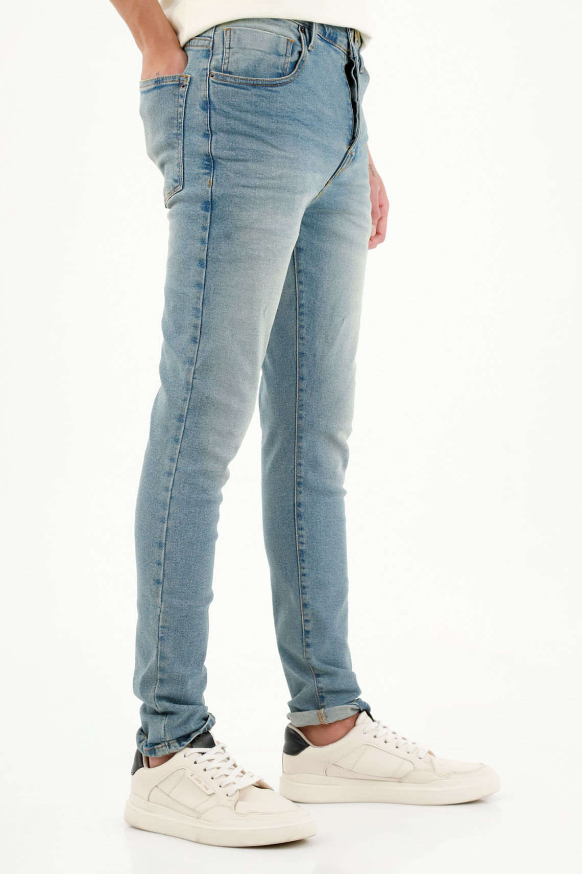 Calças Jeans personalizadas para mulher Azul com vários bolsos de largura  perna cintura subida Calças Fashion Denim Loose Jean Pants for Women -  China Calças e calças preço
