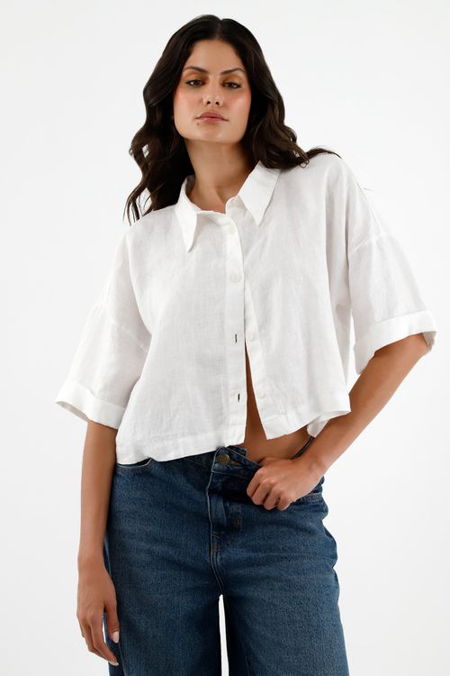 Camisa blanca oversize para mujer