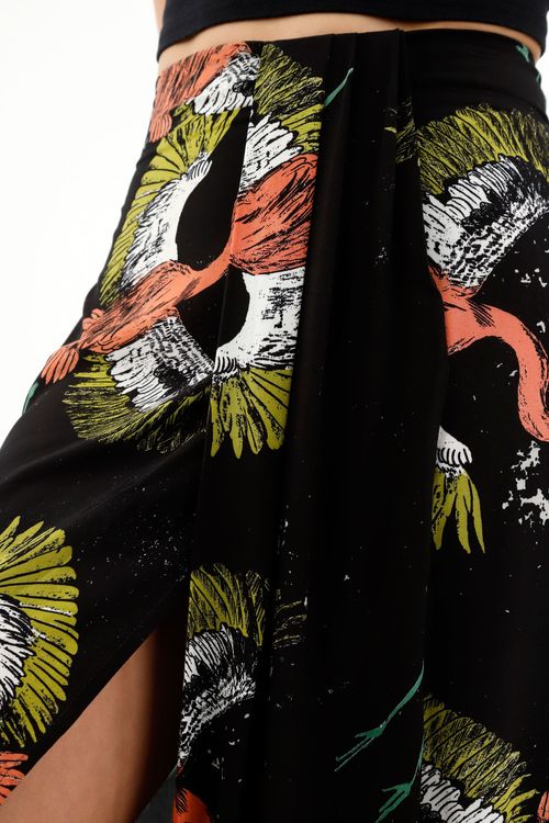 Falda larga estampada para mujer