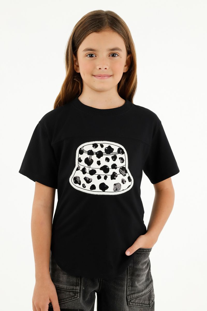 tshirt-para-niña-tennis-negro