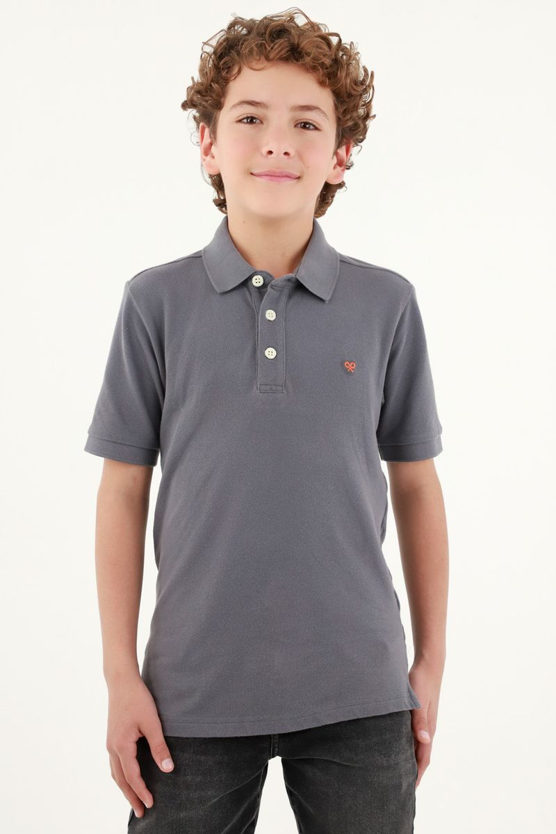 polos-para-niño-tennis-gris