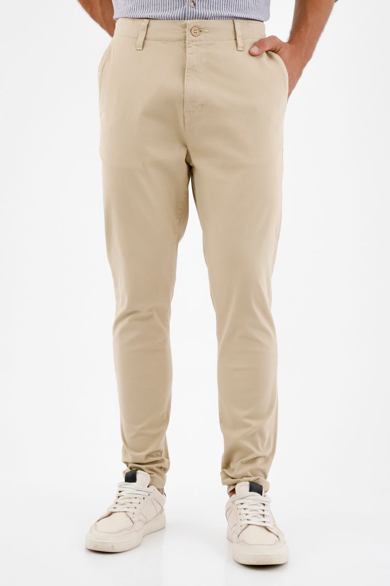 Pantalon cafe best sale para hombre