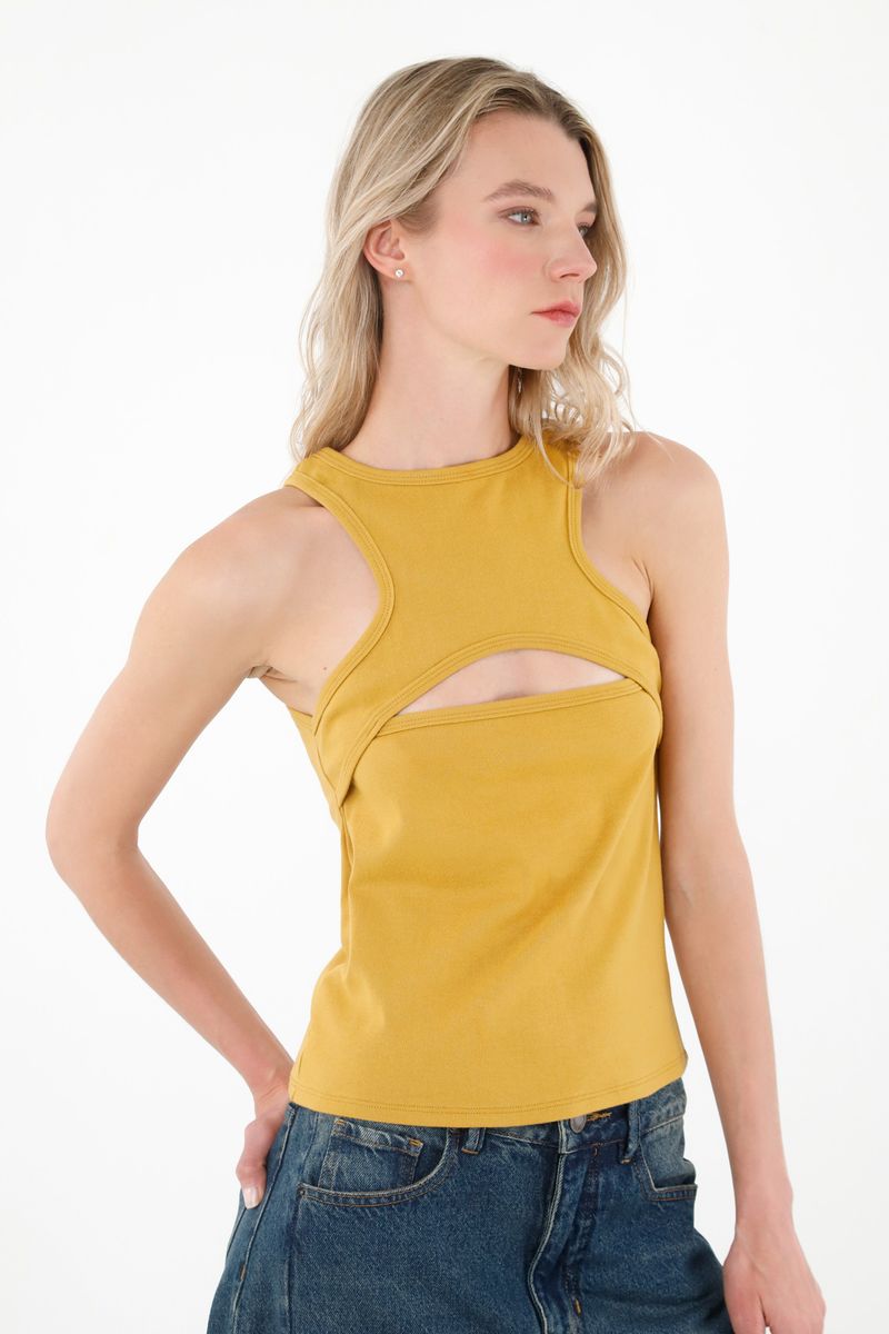 tshirt-para-mujer-topmark-amarillo