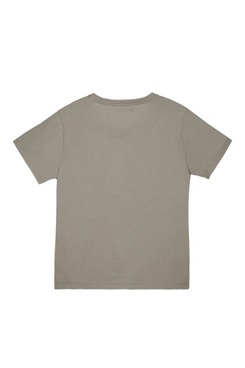 Camiseta gris estampada en frente para mujer