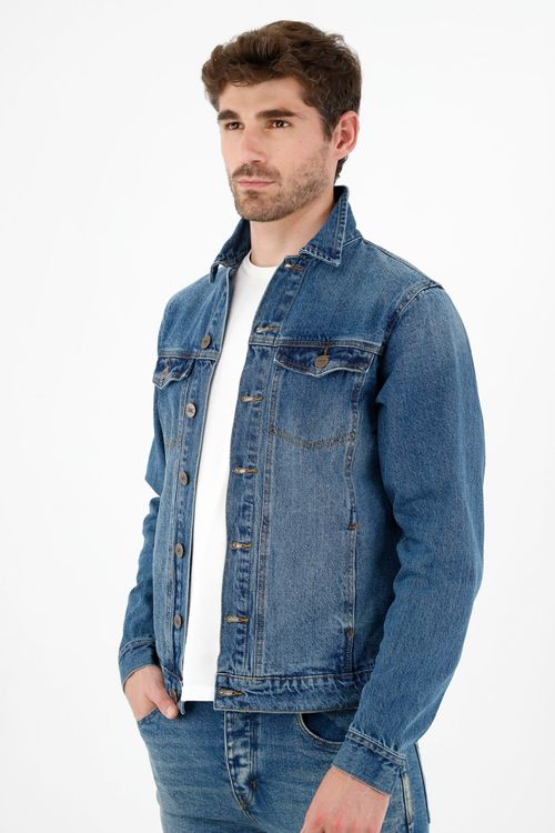 Chaqueta denim azul para hombre