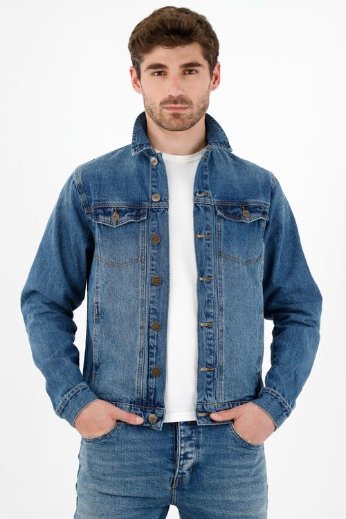 Chaqueta denim azul para hombre