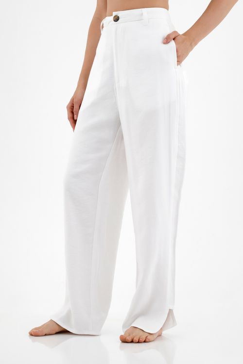 Pantalón clásico blanco para mujer