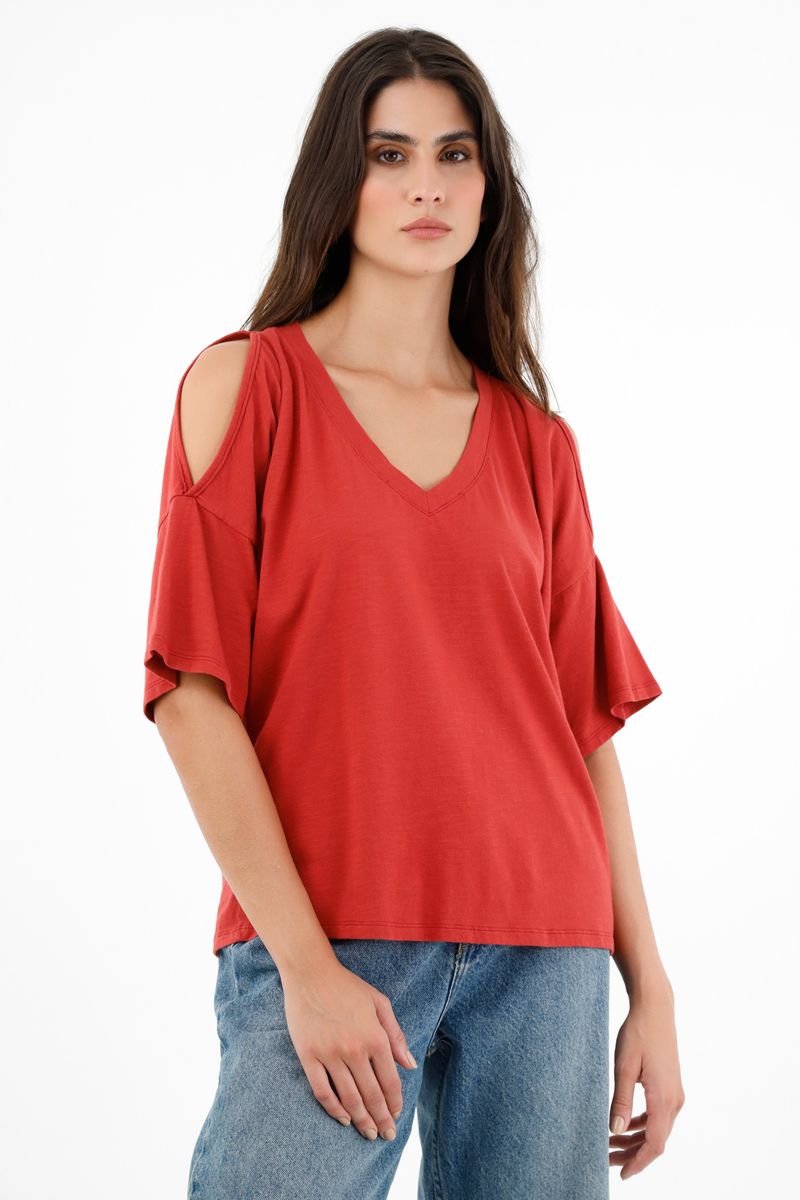tshirt-para-mujer-topmark-naranja
