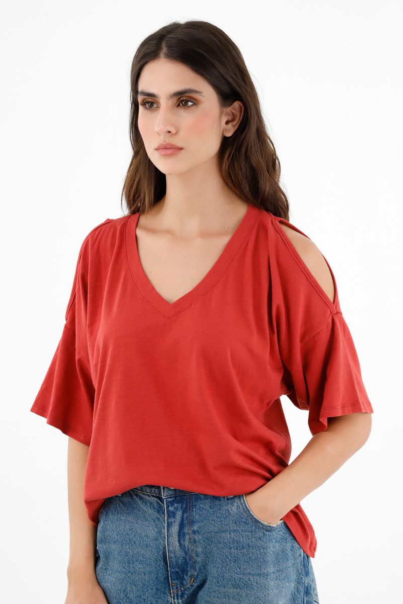 tshirt-para-mujer-topmark-naranja