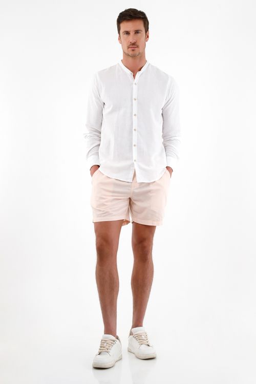Camisa blanca en 100% lino para hombre