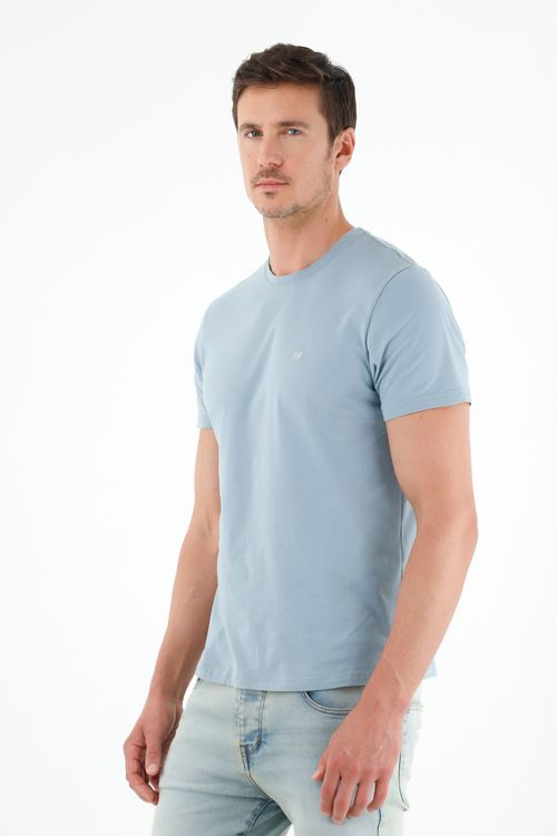 Camiseta gris manga corta para hombre