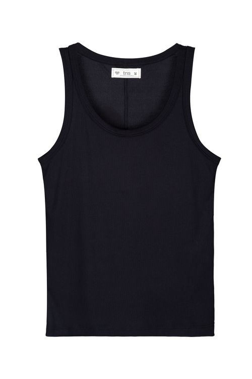 Camiseta manga sisa negra para mujer