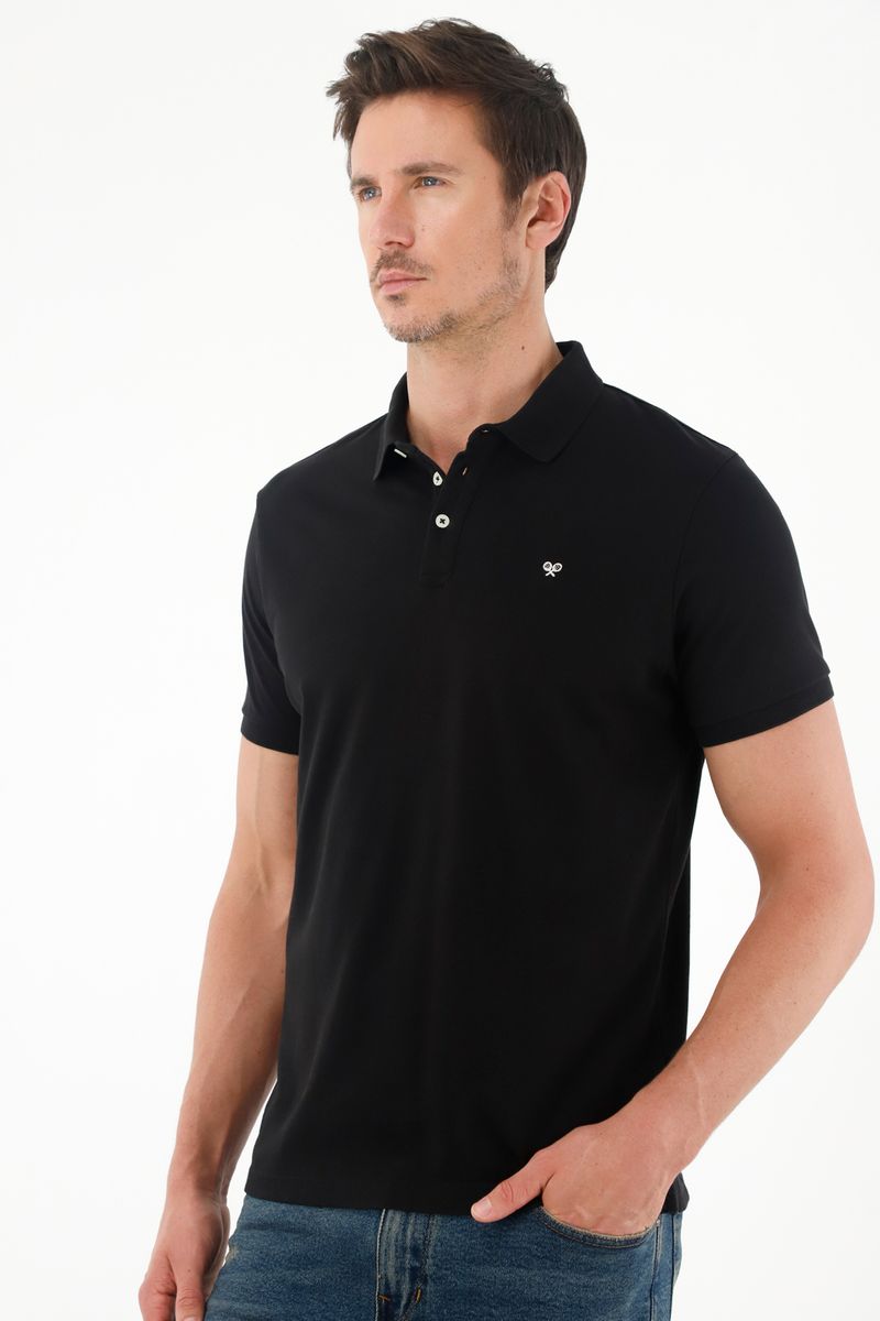 polos-para-hombre-tennis-negro