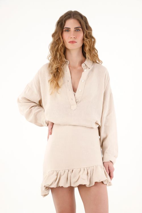 Camisa crudo en lino 100% para mujer