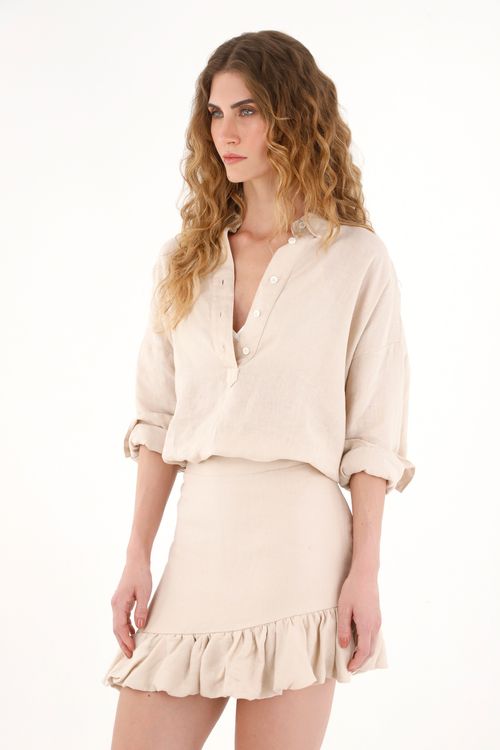 Camisa crudo en lino 100% para mujer