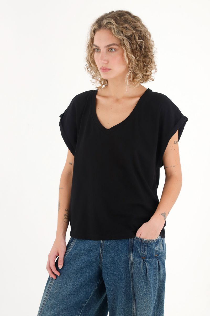 tshirt-para-mujer-topmark-negro