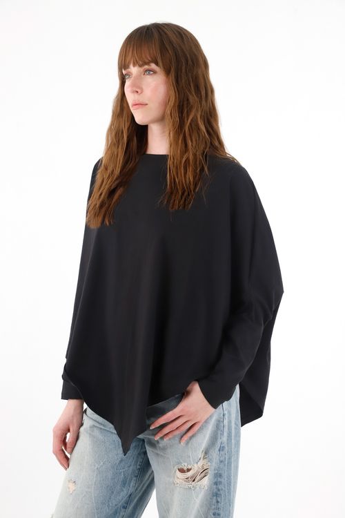 Camiseta manga larga negra para mujer