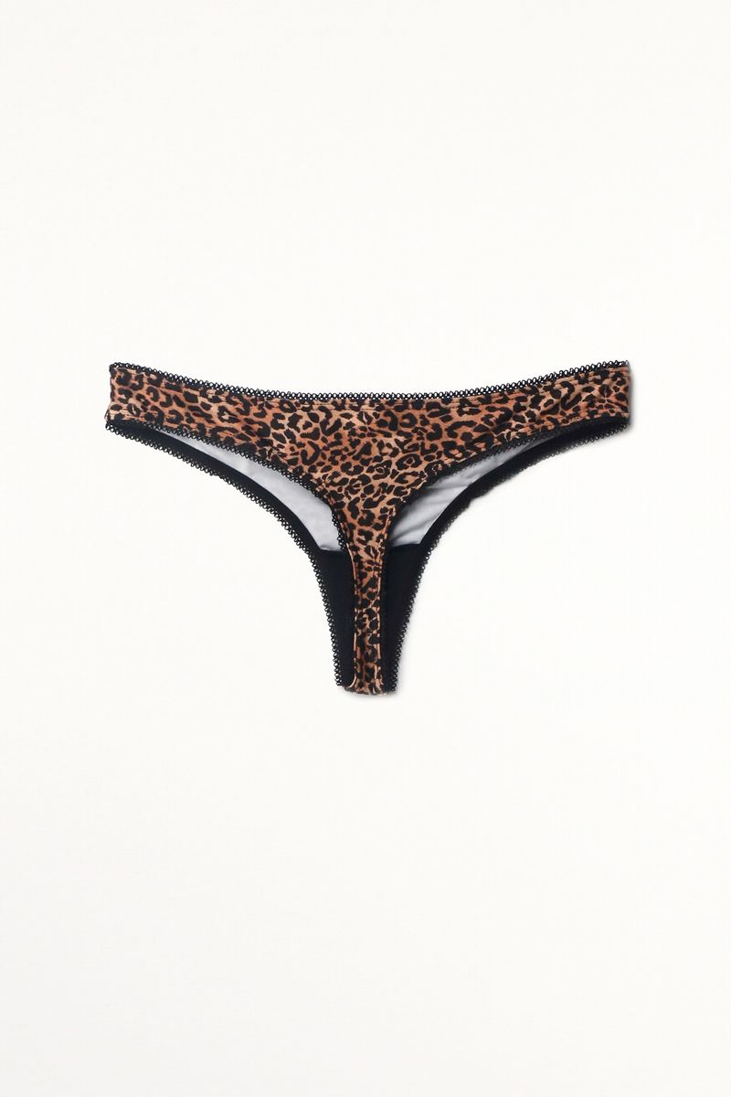 Panty tipo tanga animal print para mujer