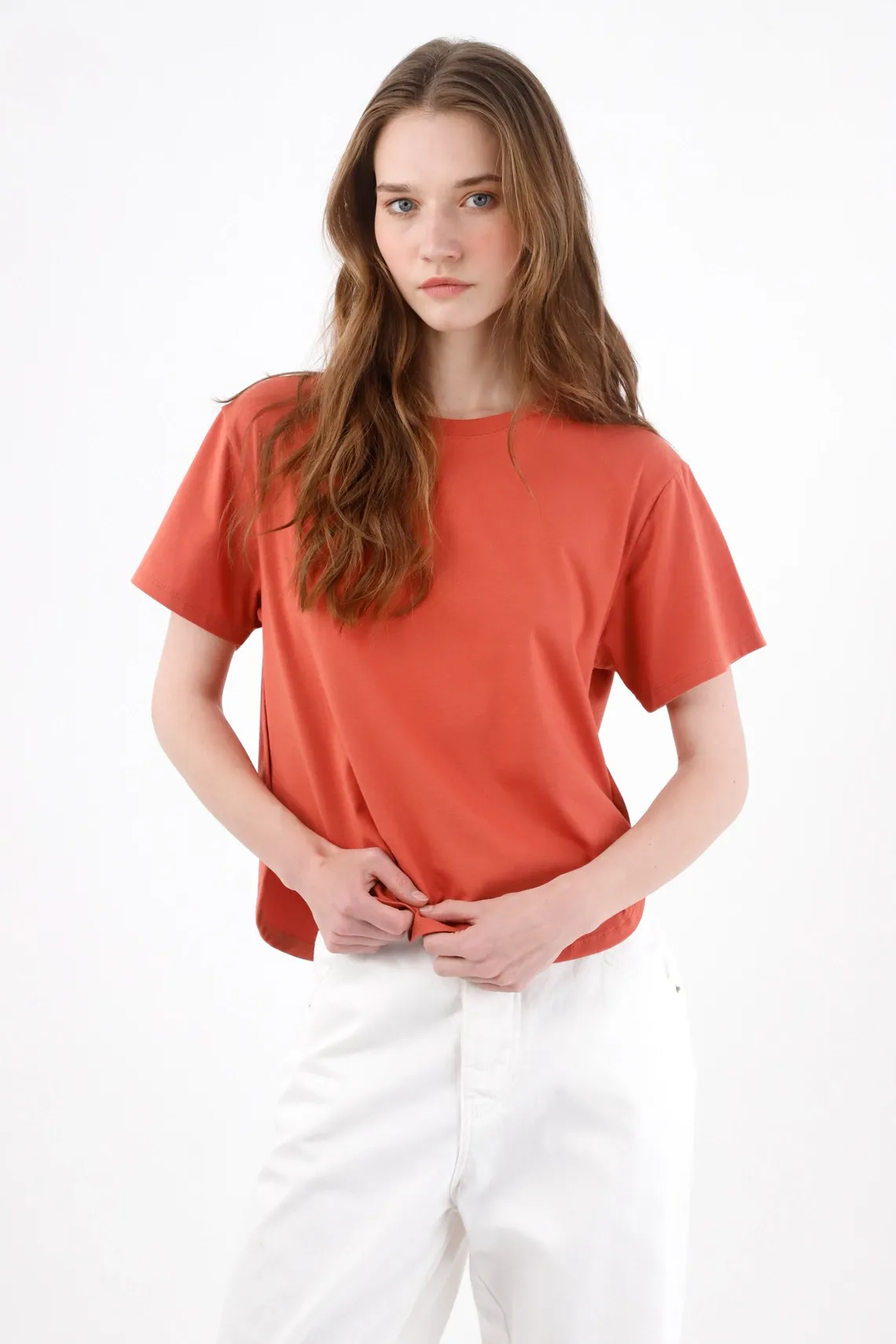 tshirt-para-mujer-topmark-naranja